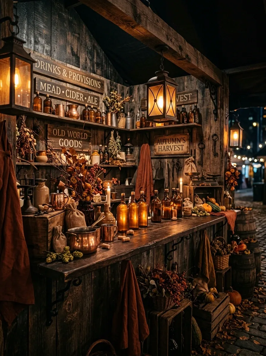 Rustic Candlelit Autumn Tavern