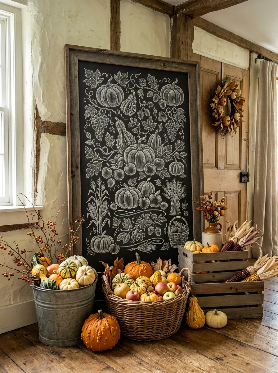 Rustic Farmstand Chalkboard Display