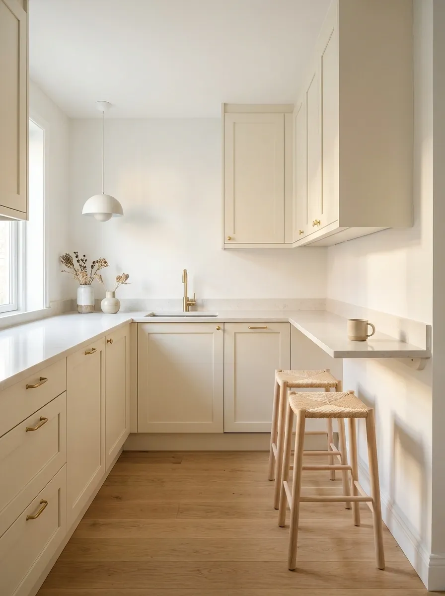 Scandinavian Corner Kitchen With a Folded-In Breakfast Space