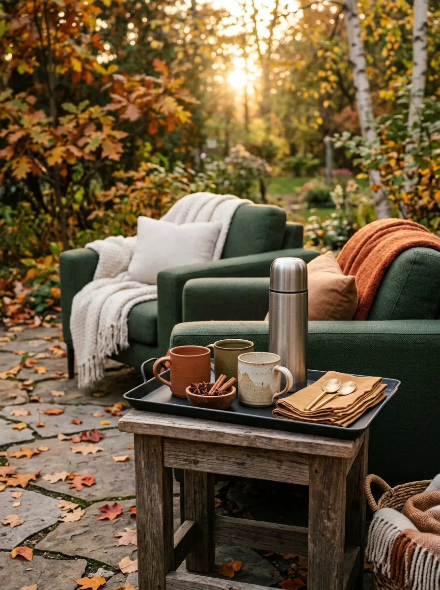 Set Up a Small Outdoor Hot Drink Station Beside the Seating