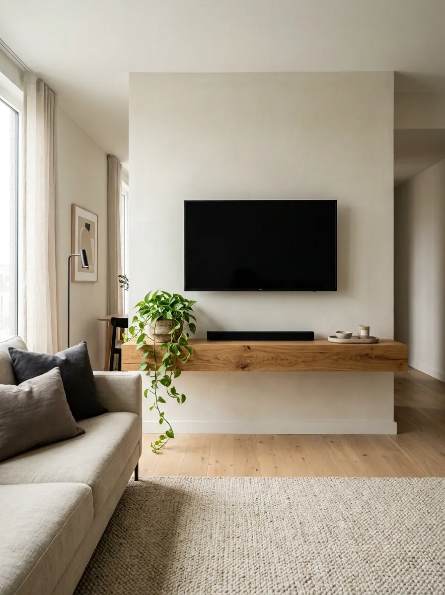 Skip the TV Console for a Floating Shelf