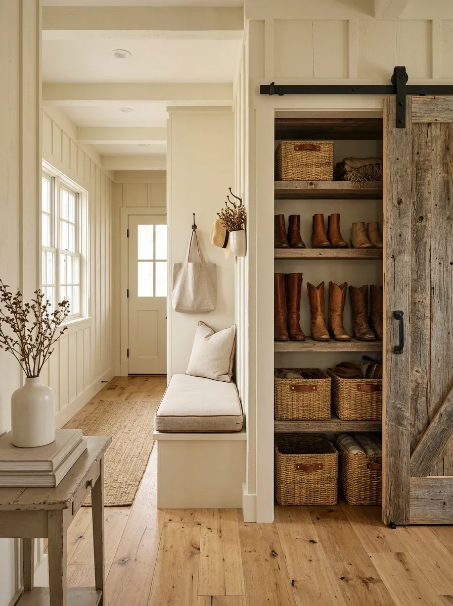 Sliding Barn Door Shoe Closet