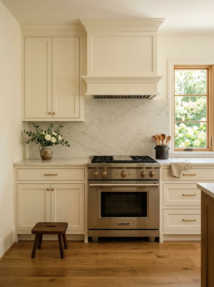 Small Kitchen With a Dramatic Stone Backsplash