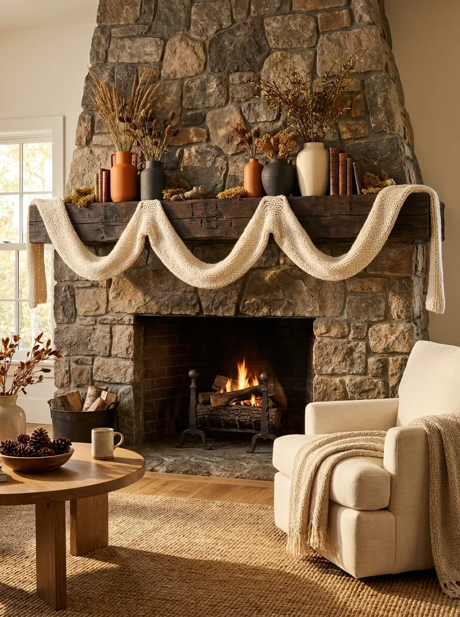 Soften Sharp Edge Lines with Slouched Chunky Knit Garlands