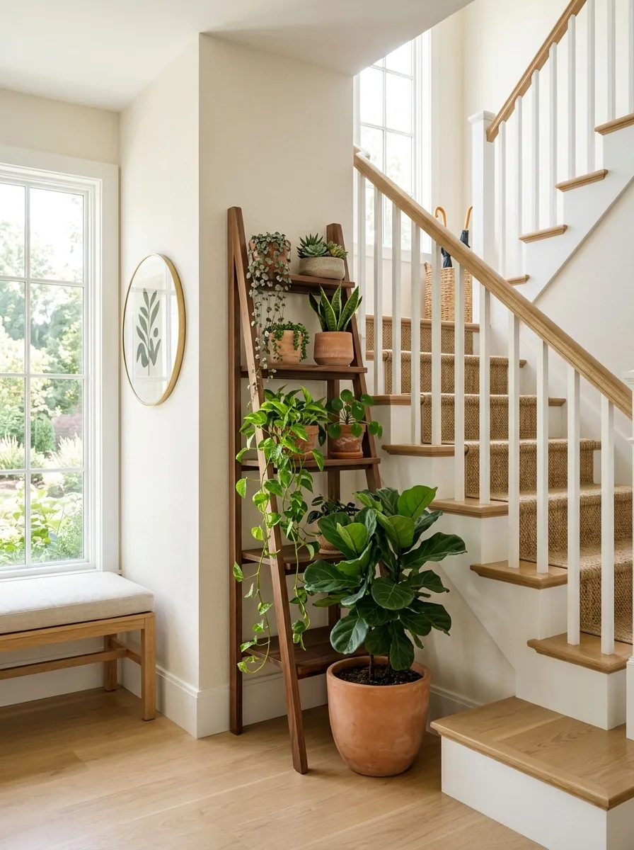 Stack A Plant Ladder Beside The Bottom Step