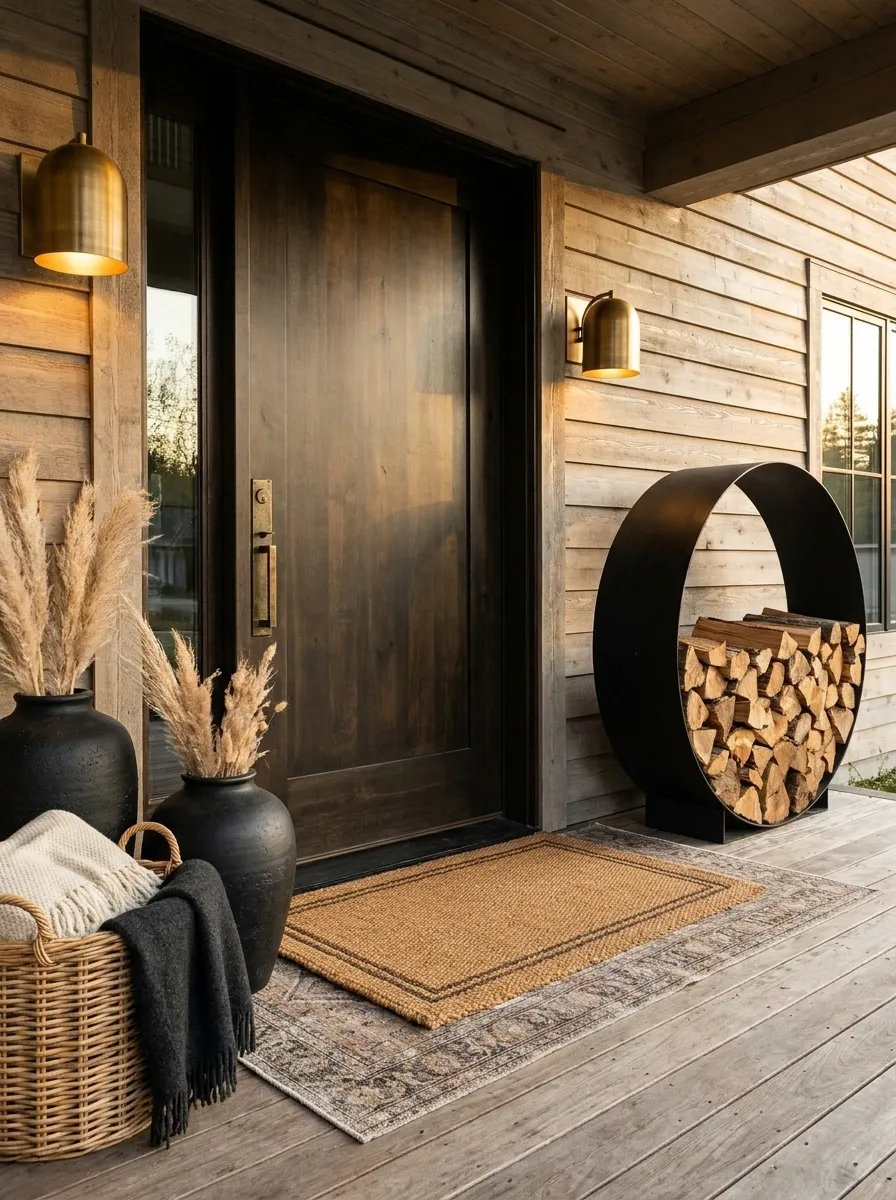 Stack Real Chopped Wood Next to the Door