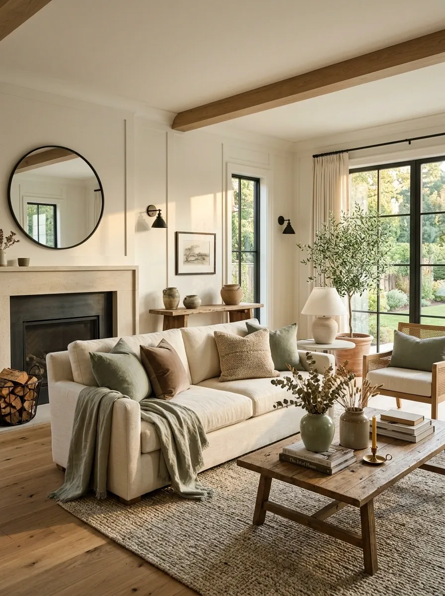 Start With a Warm, Restrained Farmhouse Color Palette