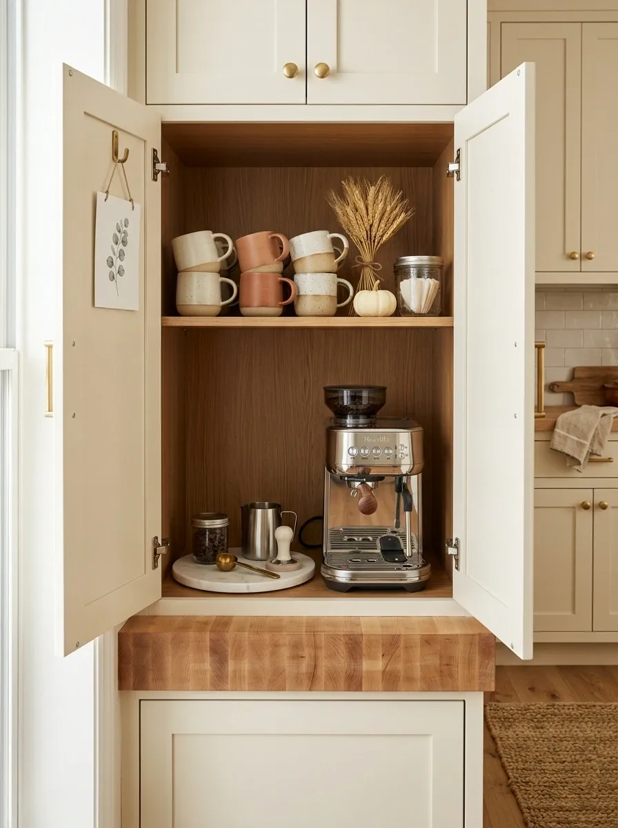 Style a Coffee Bar Inside a Small Cabinet