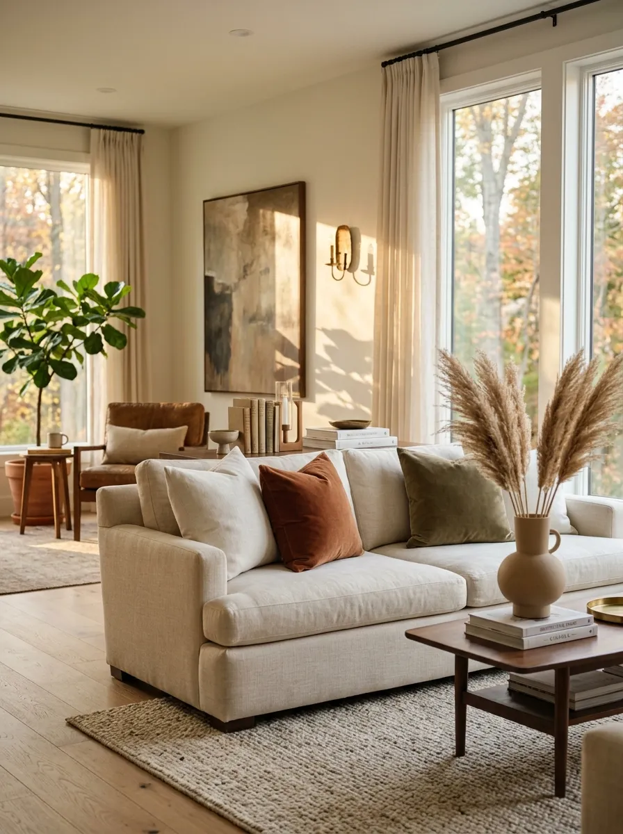 Swap Bright Summer Pillows for Rust and Cinnamon Covers