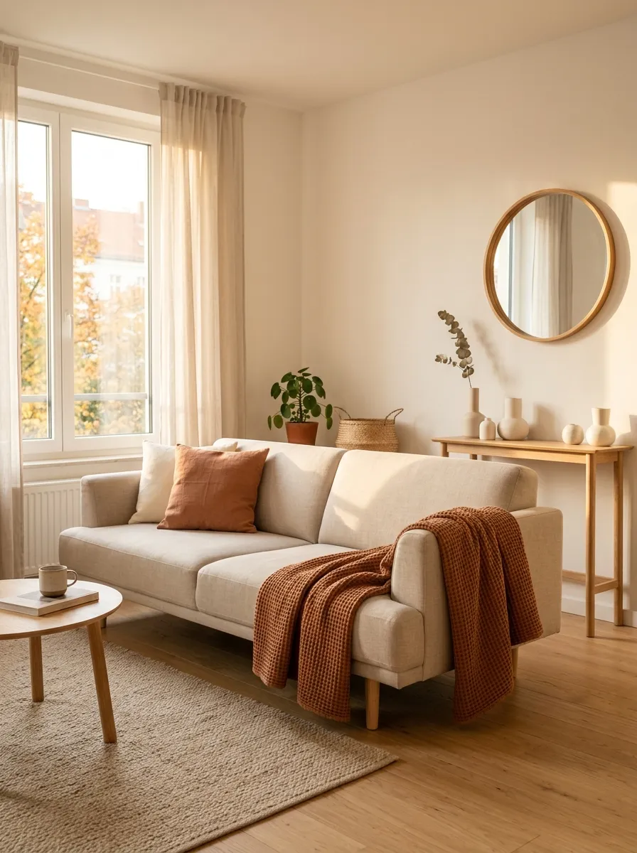 Swap Heavy Throws for Waffle-Weave Warm Tones