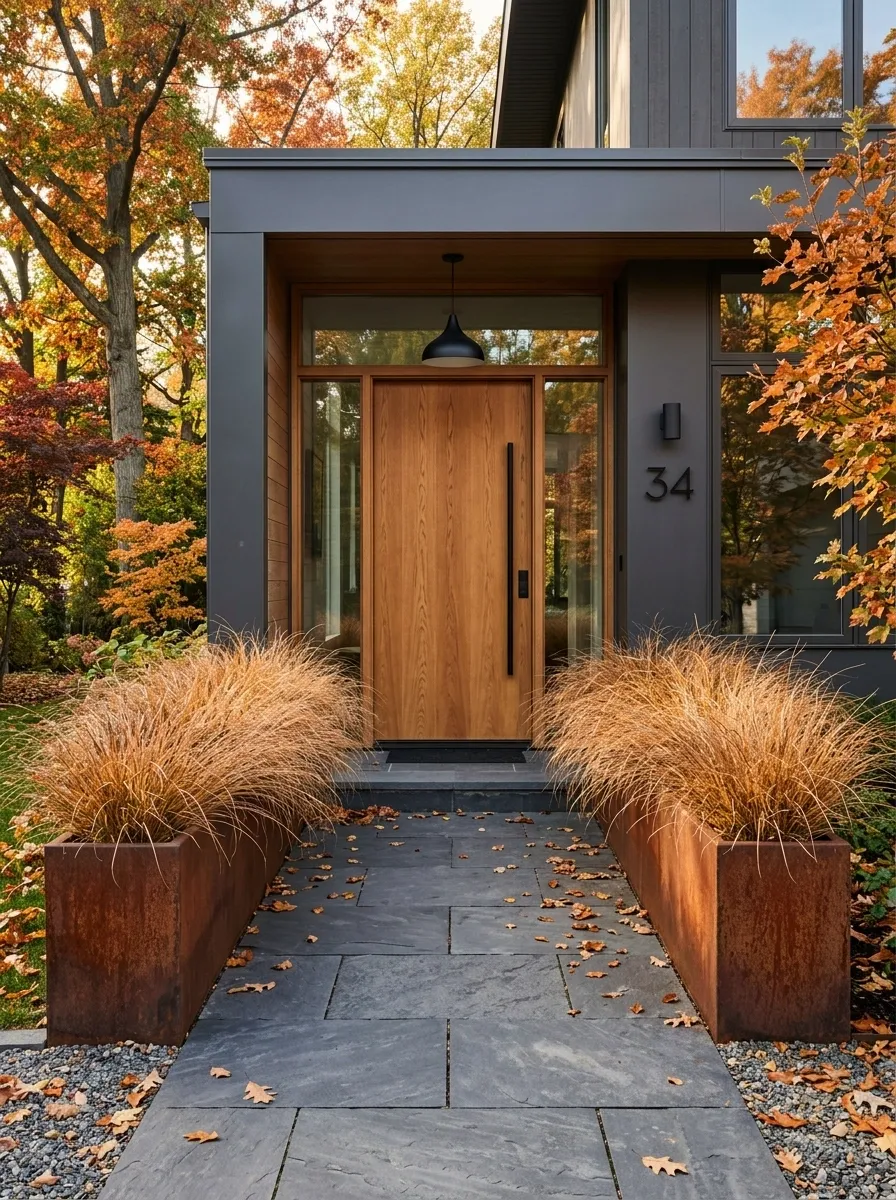 Symmetrical Corten Steel Troughs