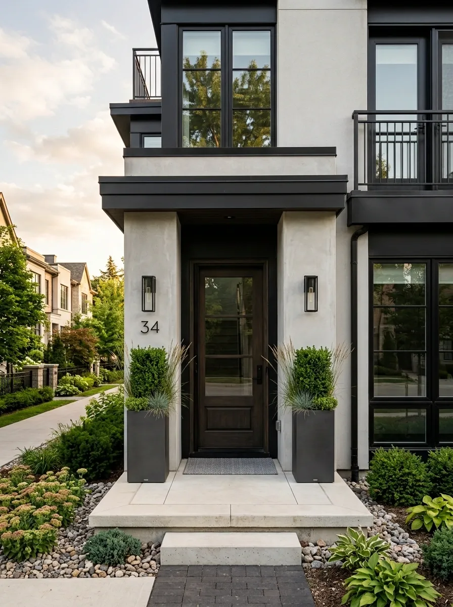 Tall Rectangular Planters for a Modern Townhouse