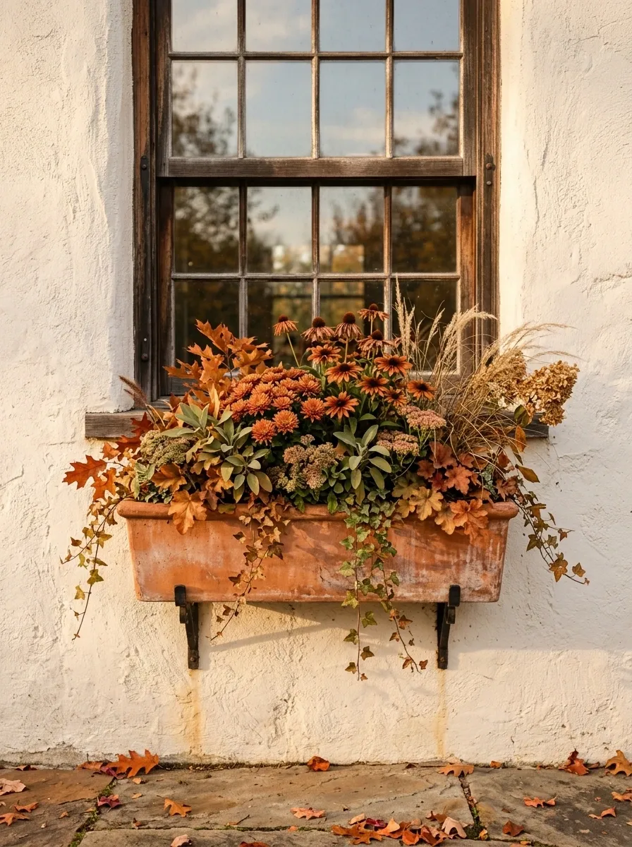 Terracotta and Burnt Orange Window Box