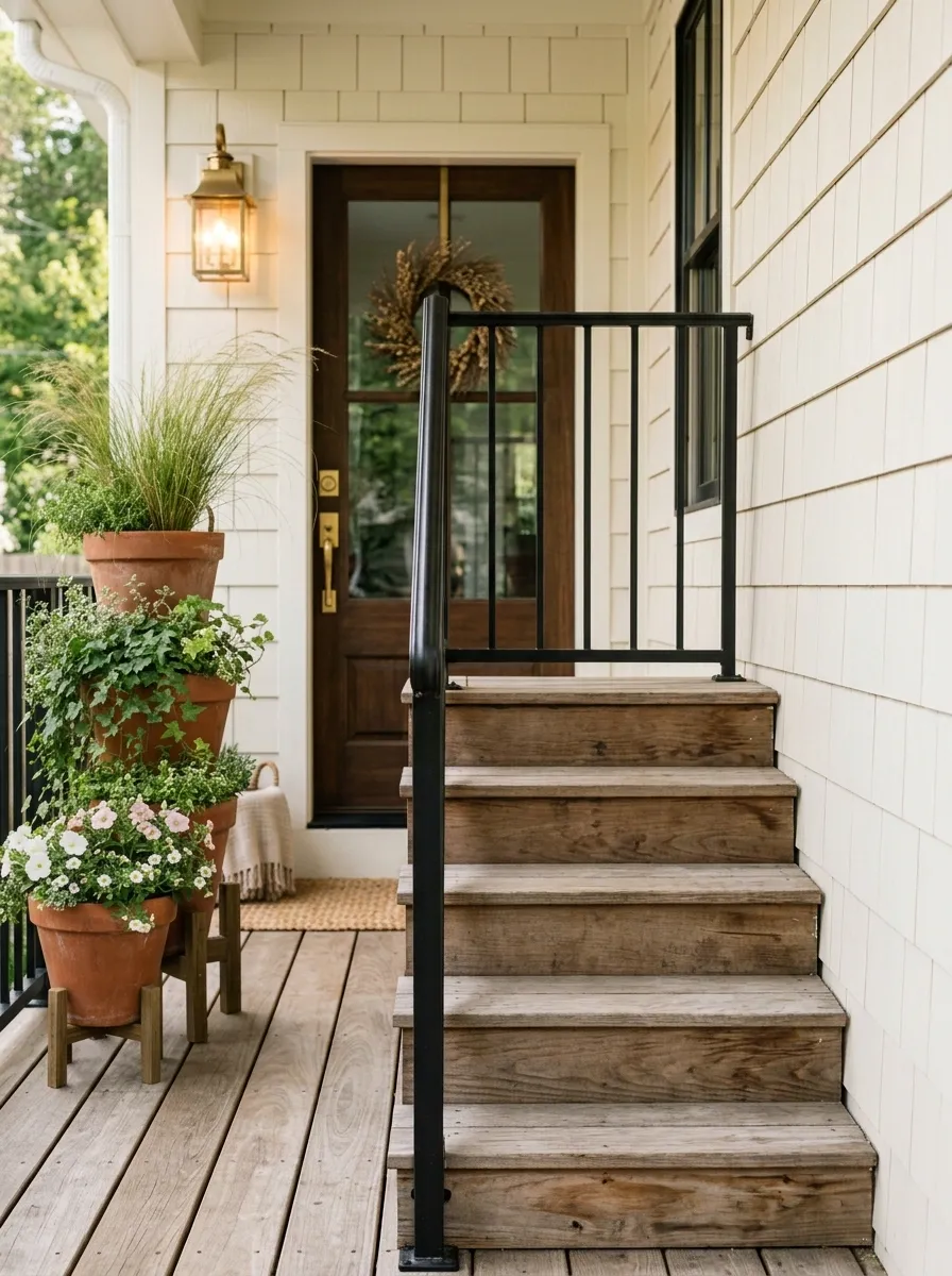Tiered Planters for a Narrow Step