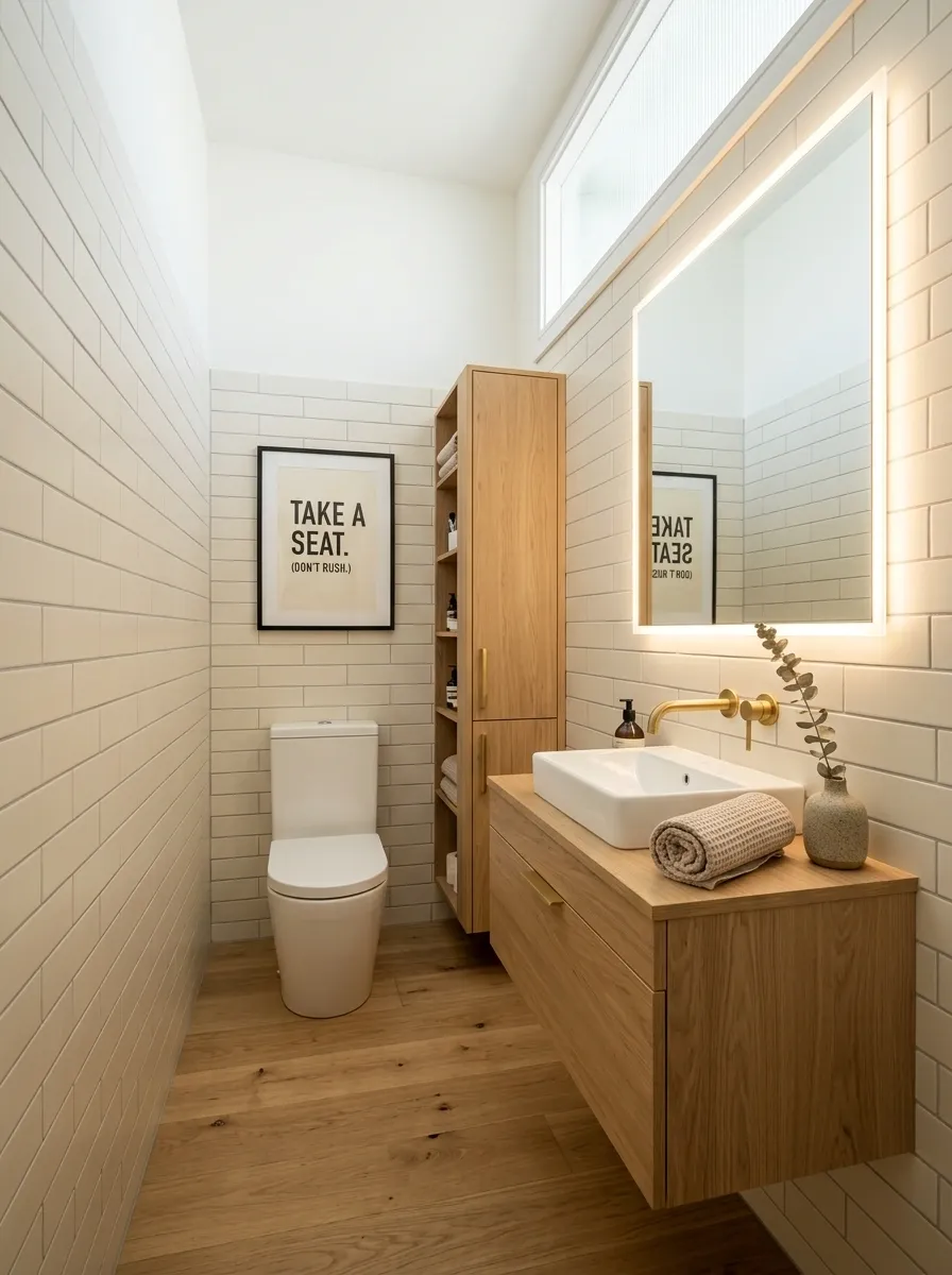 Tiny Apartment Bathroom With Clever Space Humor