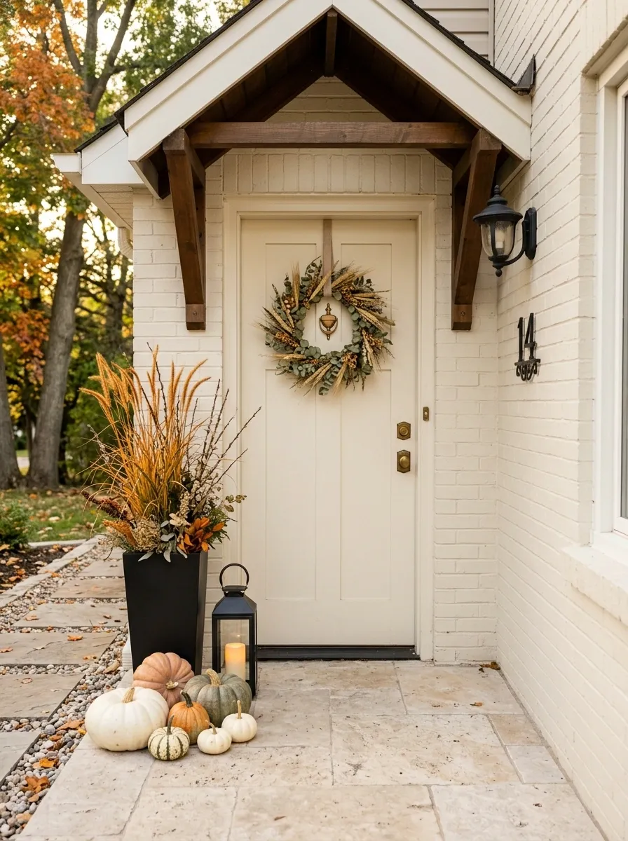 Tiny Porch Fall Entry That Uses Vertical Layers