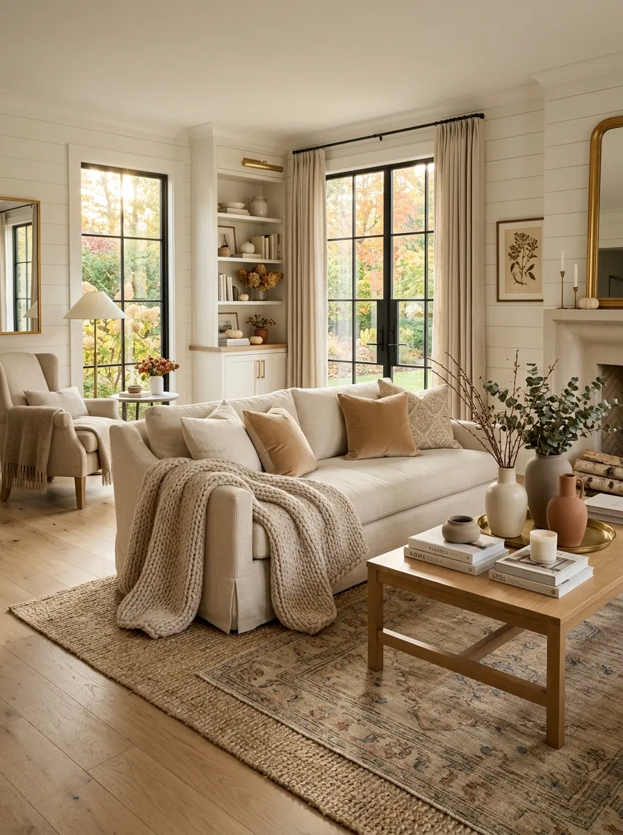 Trade Crisp White Throws for Warm Oatmeal Layers