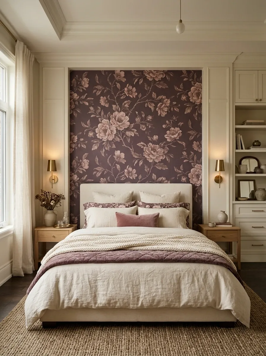 Try a Dusty Plum Floral Scheme for a Softer Bedroom