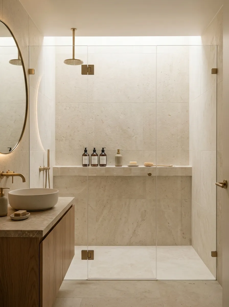Tuck a Tiled Shower Ledge Across the Entire Back Wall