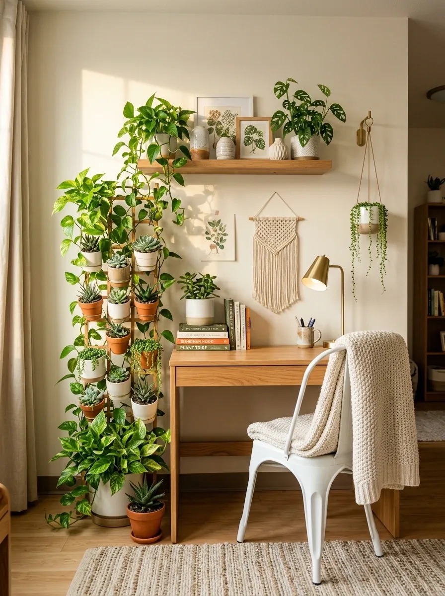 Turn a blank corner into a vertical plant display