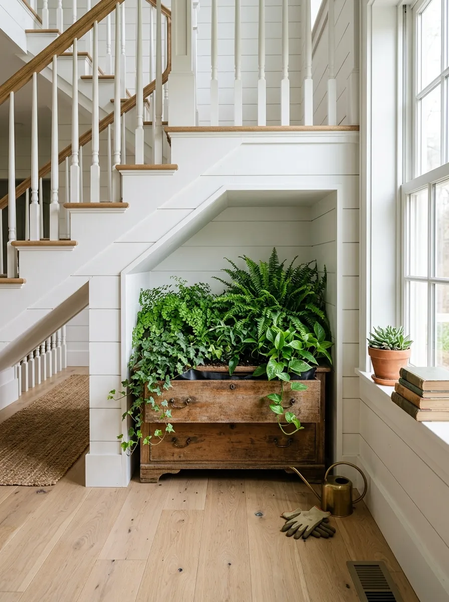 Turn Old Drawers Into Built-In Planter Boxes