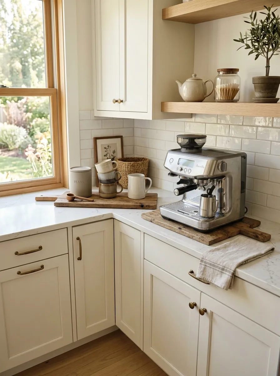 Turn One Empty Counter Corner Into a Dedicated Coffee Zone