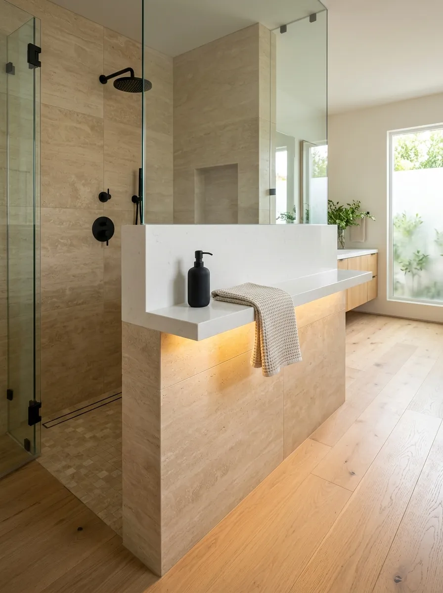 Turn the half wall into a practical ledge