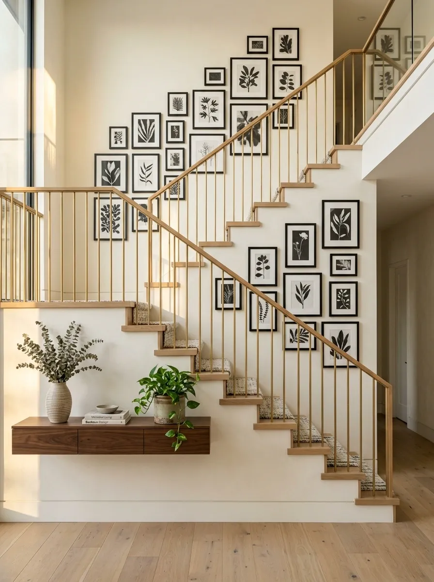 Turn the Stair Wall Into a Built-In Gallery