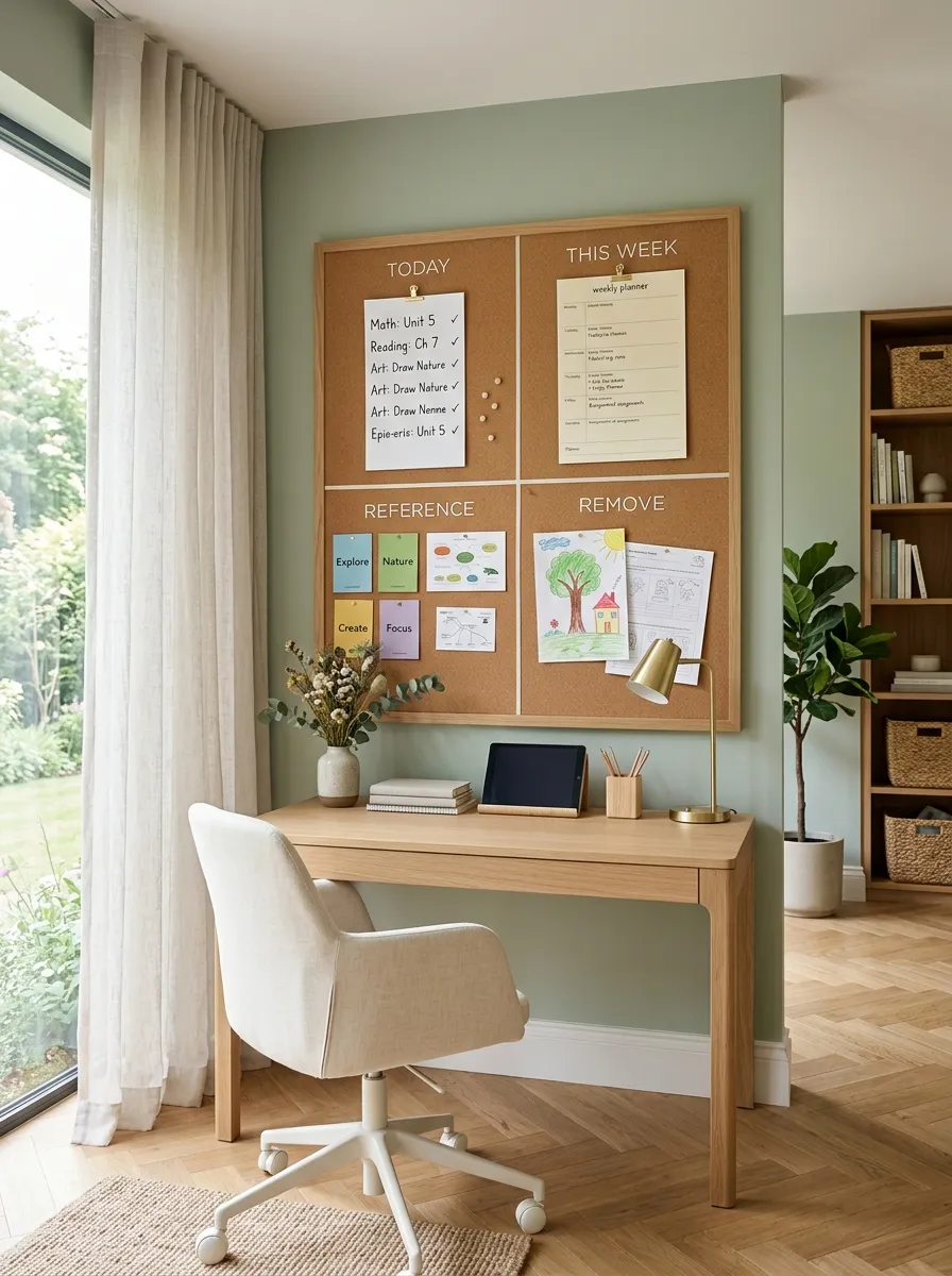 Use a Corkboard or Magnetic Board for Weekly Visuals