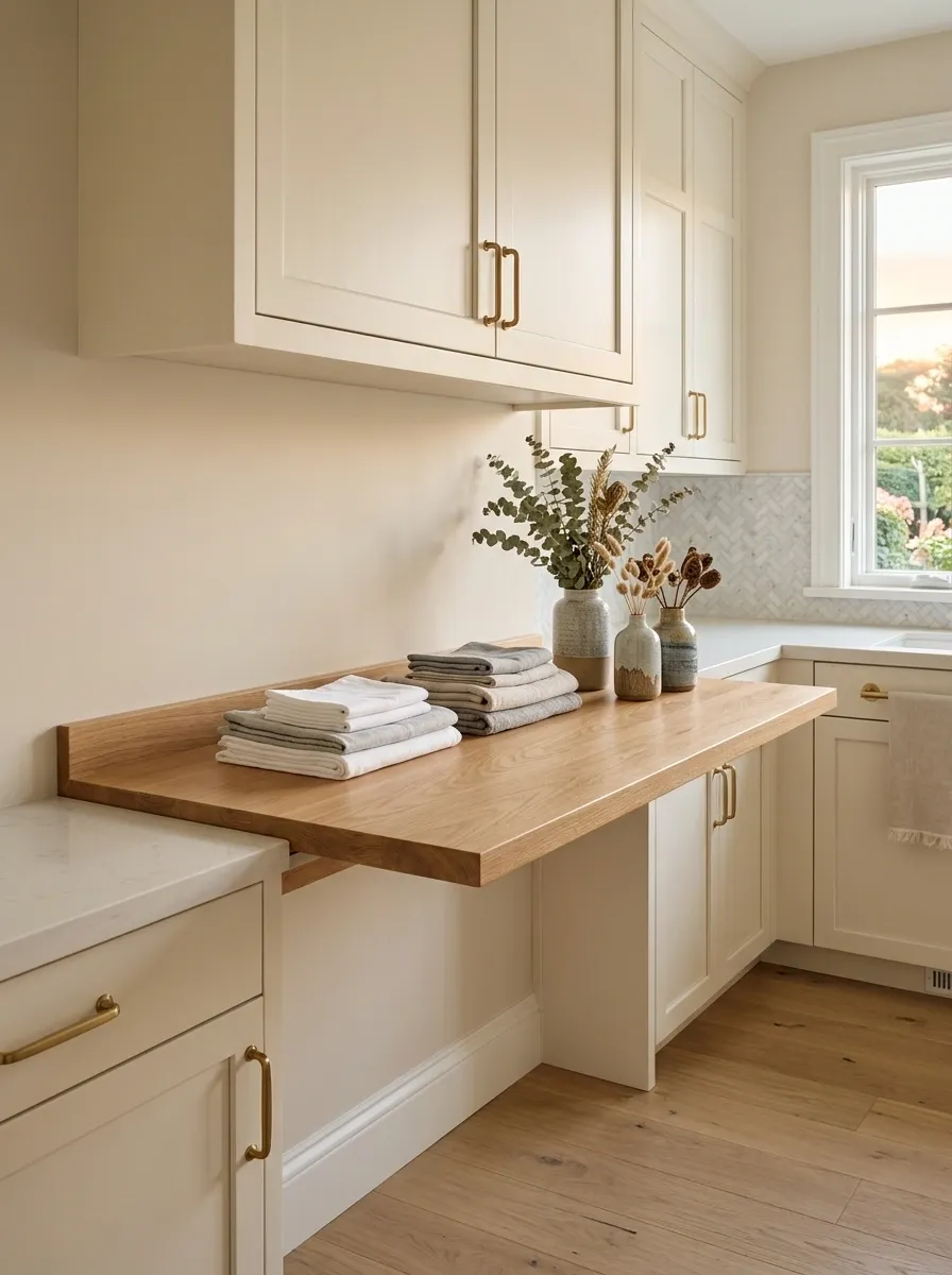 Use a Folding Table With a Raised Back Edge for Small Items
