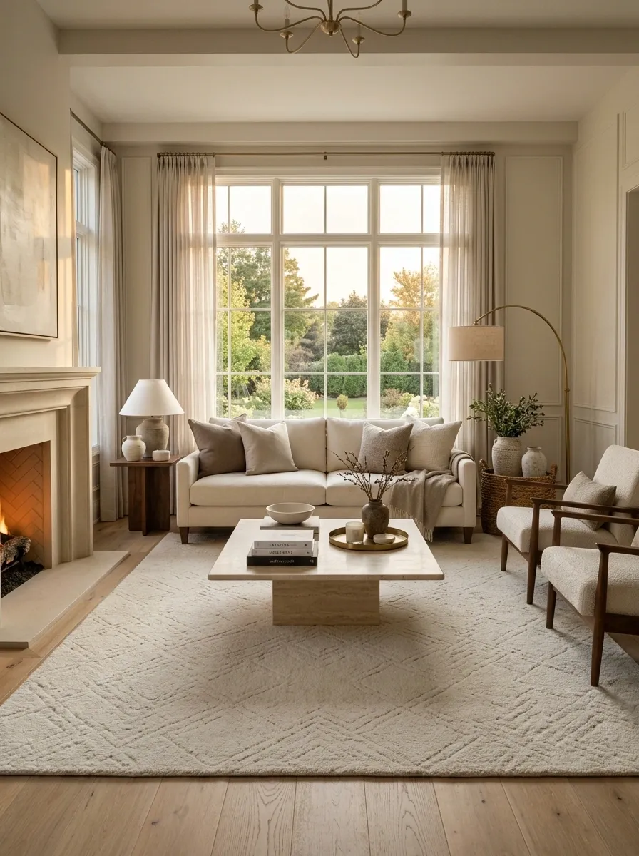 Use a Large Rug to Anchor the Furniture
