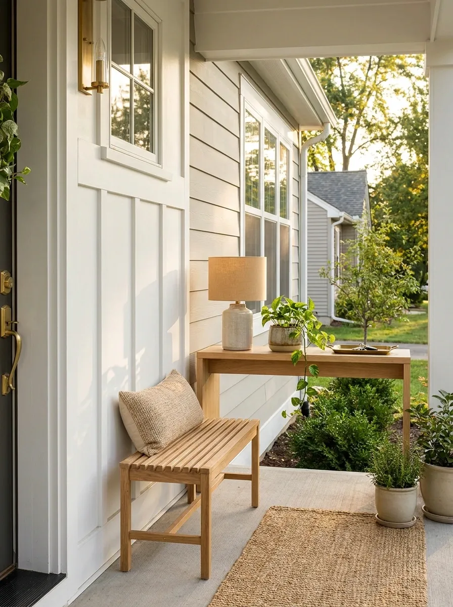 Use a Narrow Console Behind Seating for Hidden Function
