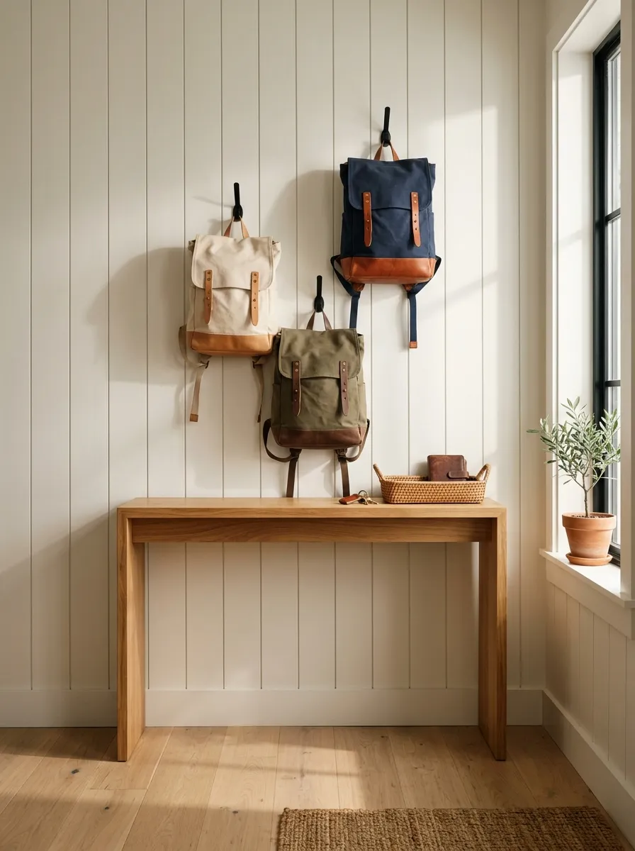 Use a Narrow Console to Build a Backpack Drop Zone