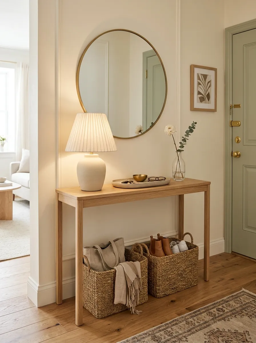 Use a Narrow Console to Give the Entryway a Purpose