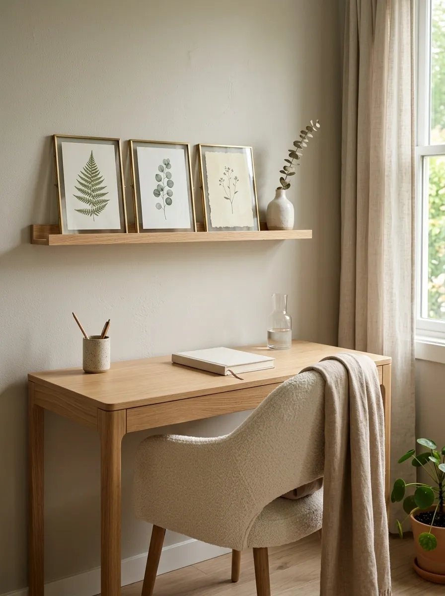 Use a narrow picture ledge for small favorites