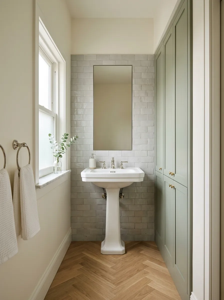 Use a Pedestal Sink When You're Under Five Feet Wide