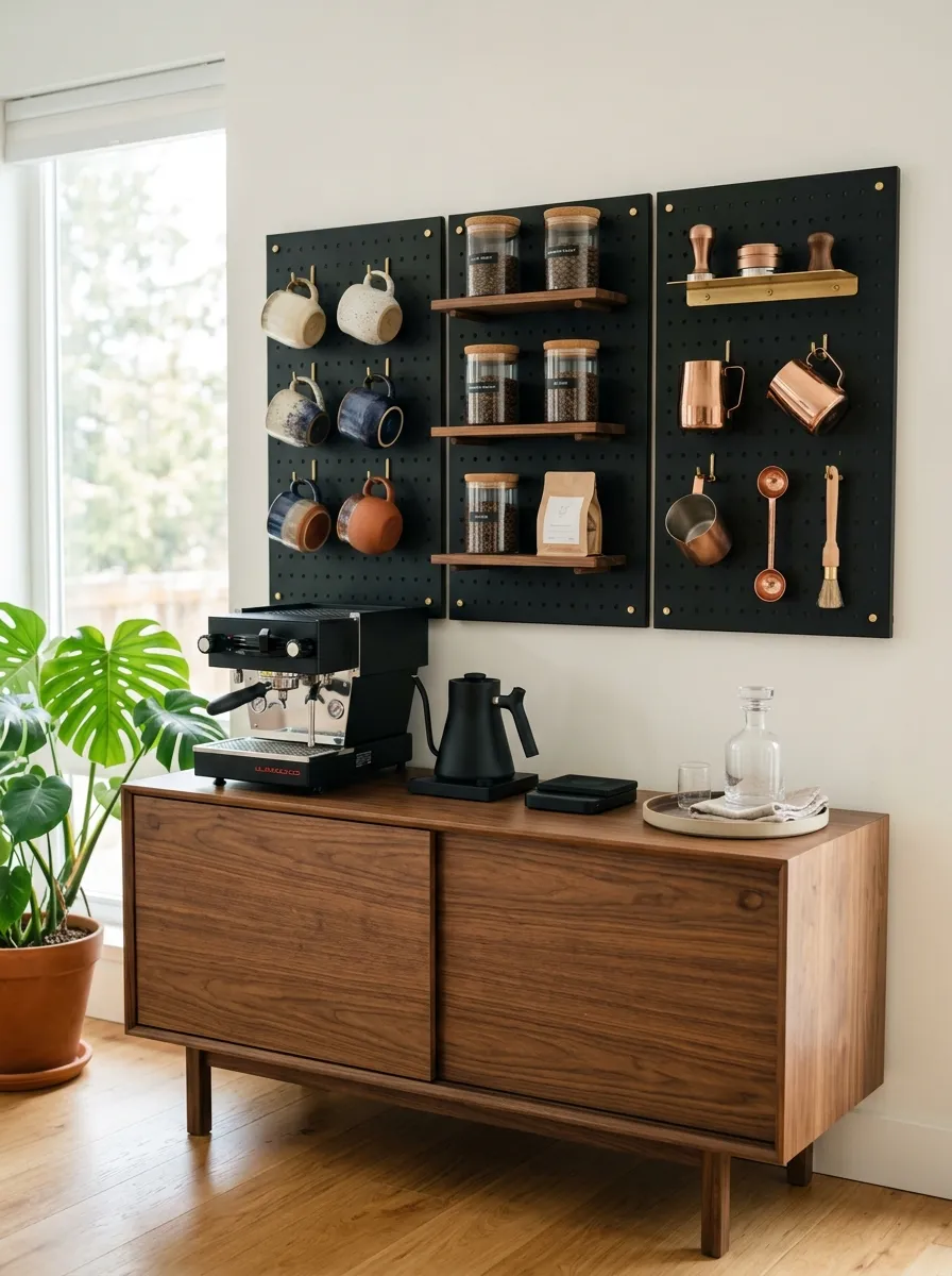 Use a Pegboard to Organize the Wall Above the Station