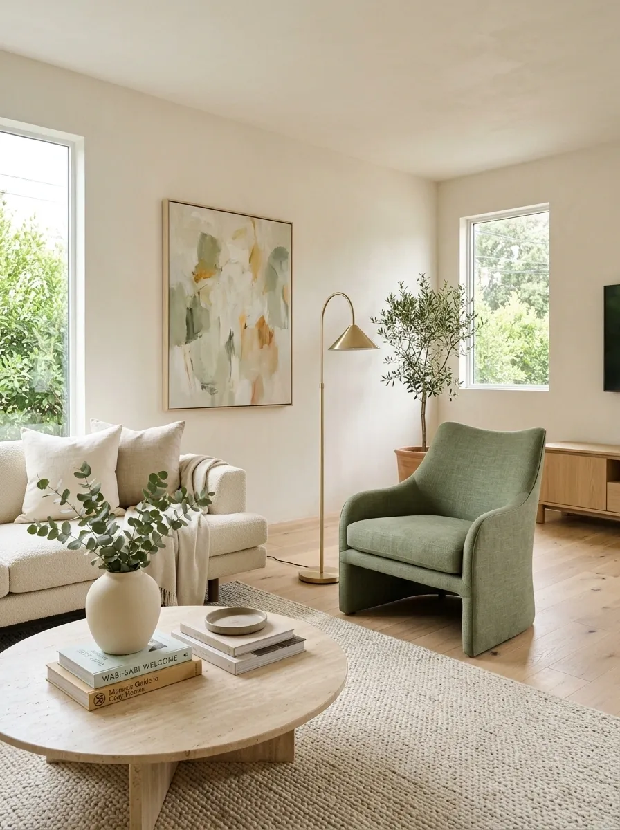 Use a Sage Accent Chair Instead of Repainting the Room