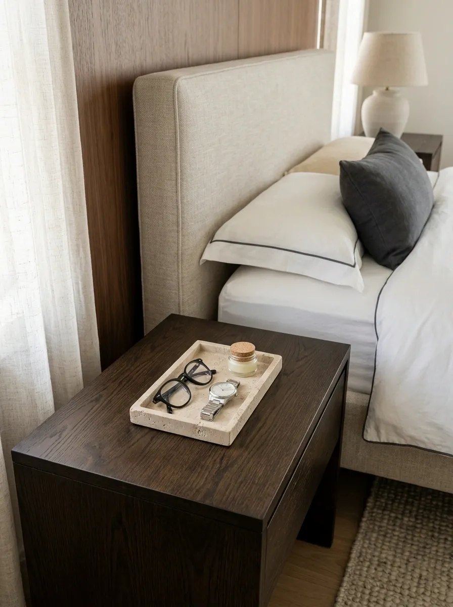 Use a Small Tray to Control Bedside Clutter