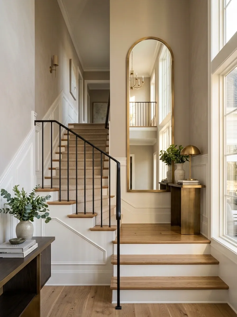 Use a Vertical Mirror to Reflect Light Into the Stairwell