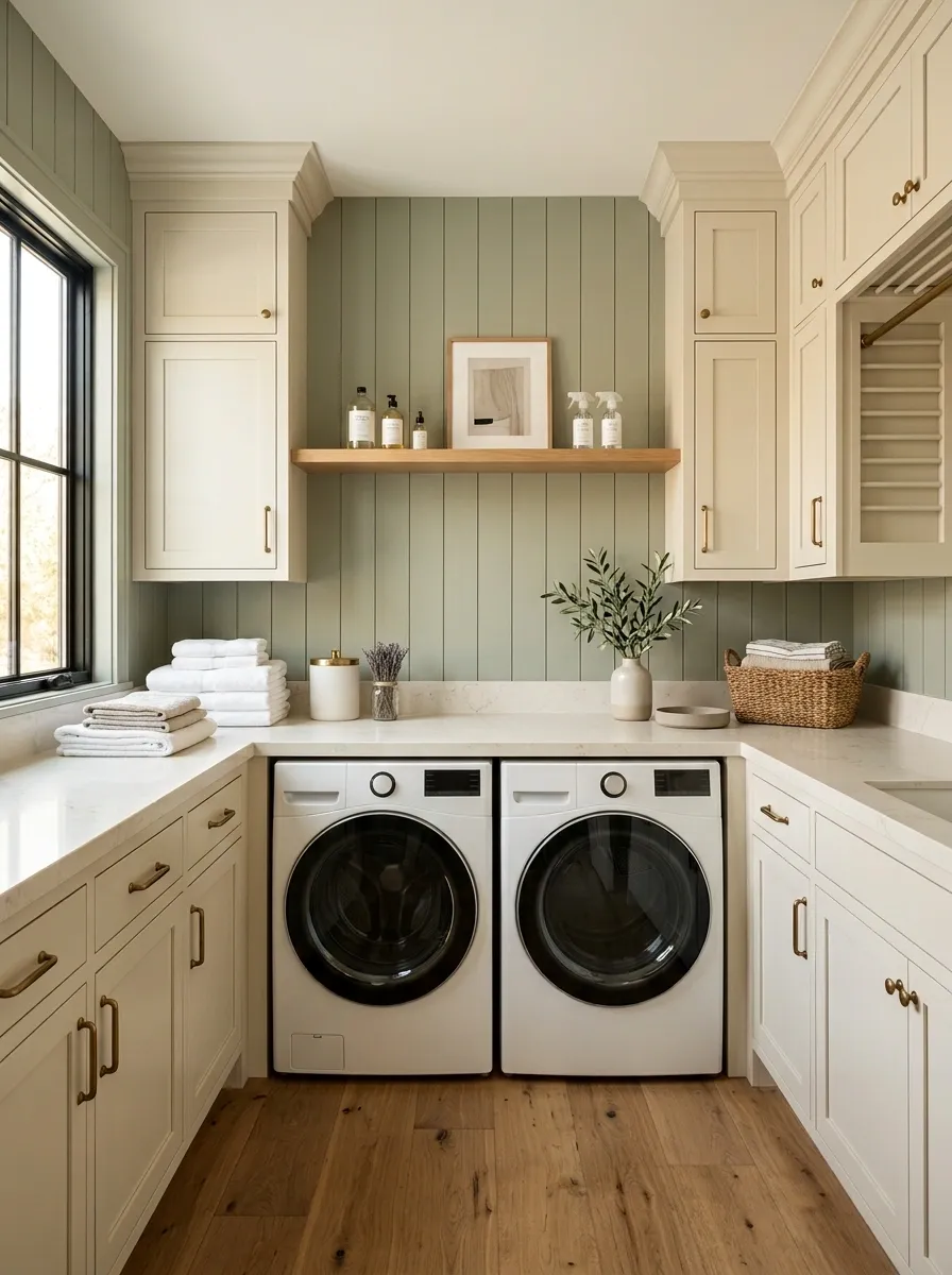 Use a Wall-to-Wall Counter for a Dedicated Folding Zone