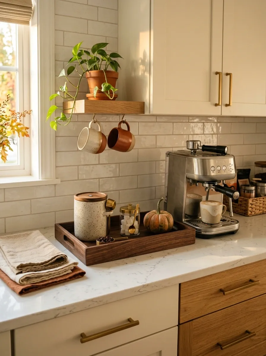 Use a Wood Tray to Give Everyday Coffee Supplies a Home