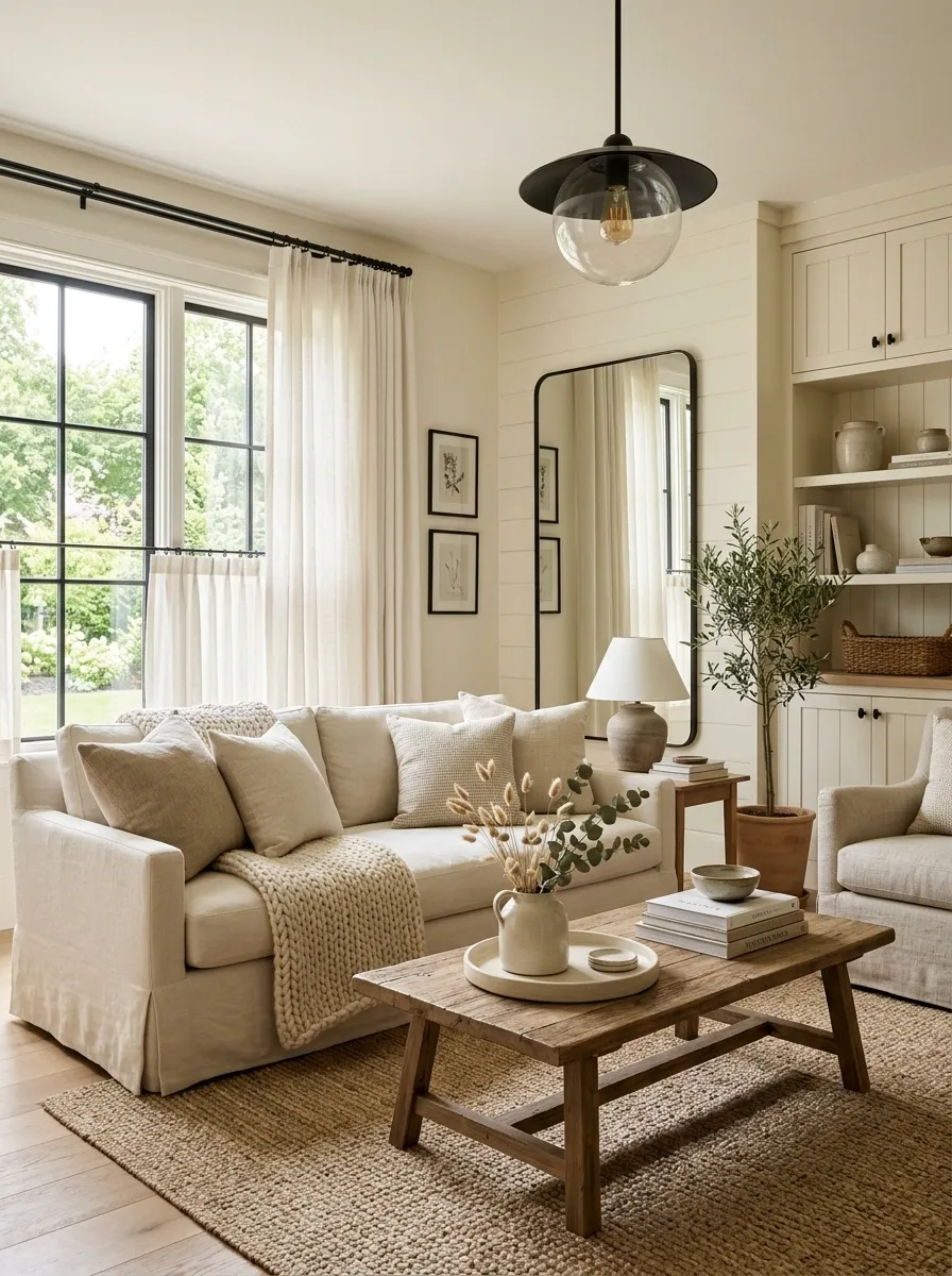 Use Black Accents Sparingly to Sharpen Soft Rooms