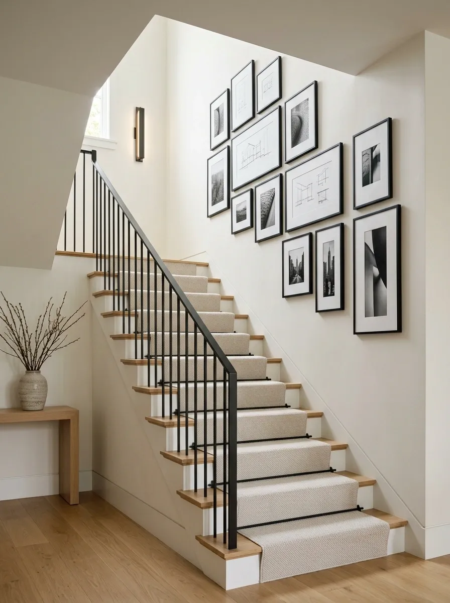 Use Black Frames for a More Architectural Stairway