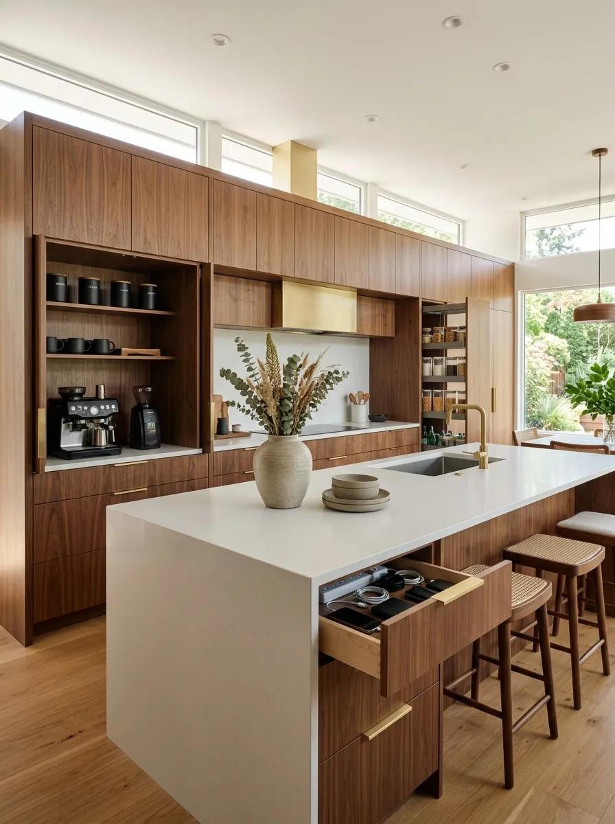 Use Built-In Storage to Hide Modern Clutter