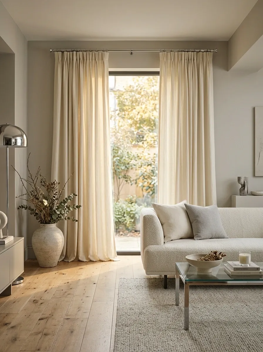 Use Chrome Curtain Hardware as a Quiet Finishing Detail
