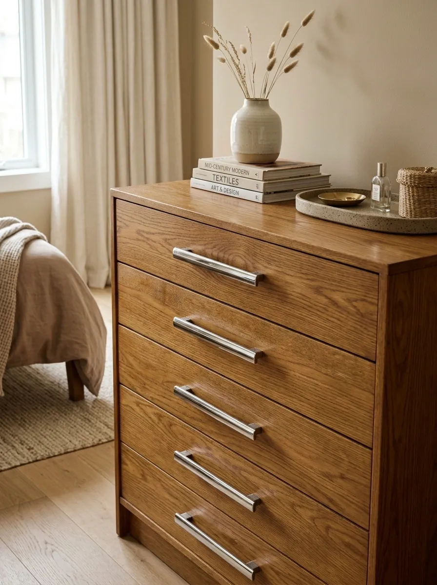 Use Chrome Drawer Pulls to Update an Older Dresser