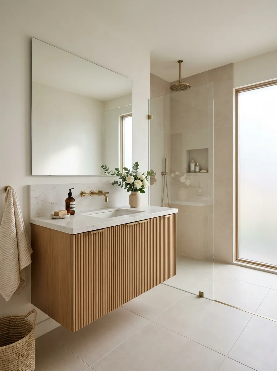 Use Fluted Vanity Doors to Add Texture Without Clutter