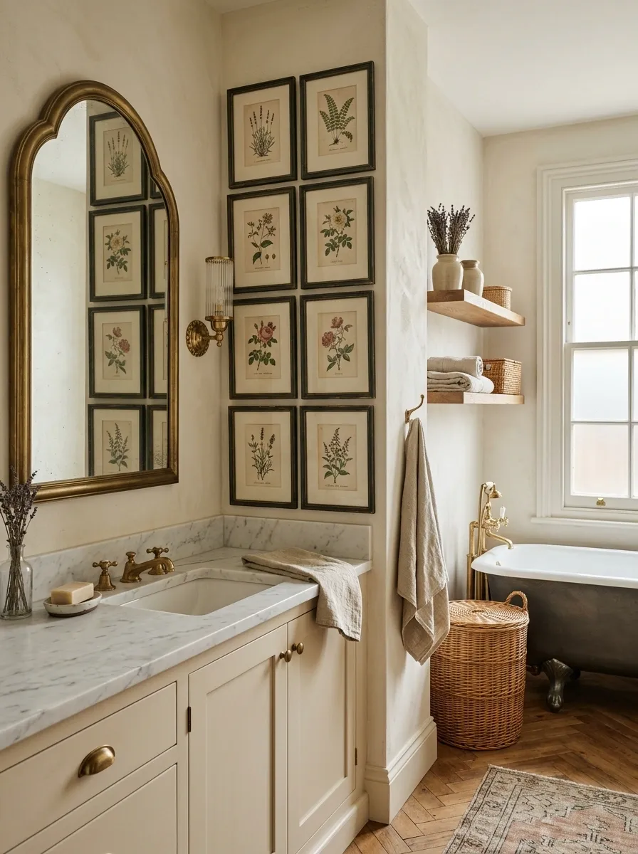 Use Framed Botanical Prints Instead of Generic Bathroom Art