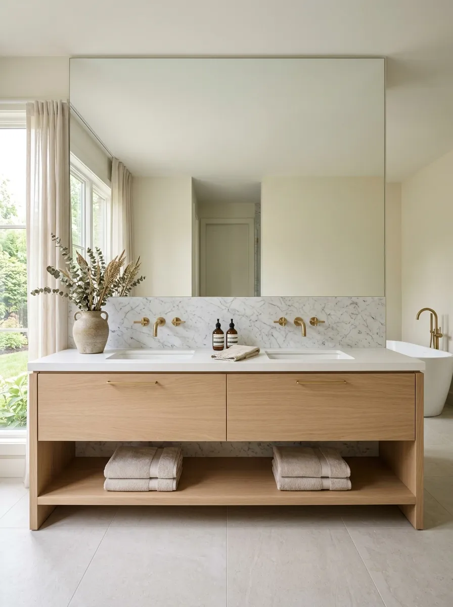 Use One Oversized Mirror Instead of Two Small Ones